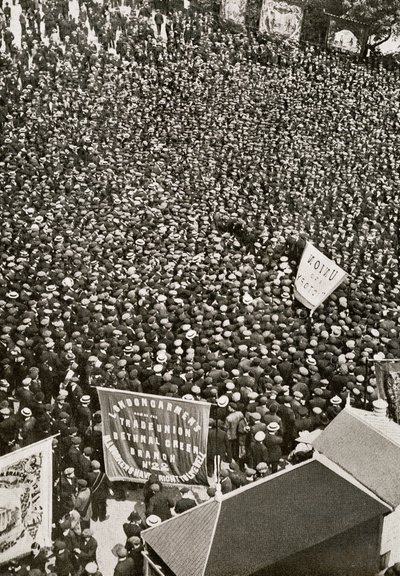 Open air demonstration during the Transport Strike, 1912, from 